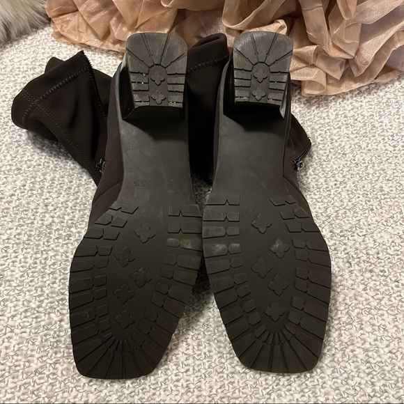 Ara Gor-Tex Brown Inner Zipper Fabric Water Proof Square Toe Heeled Boot… - Picture 10 of 11